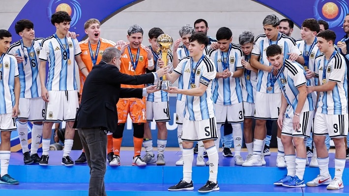 Argentina campeón del Sudamericano Sub 17 de futsal: el alocado festejo por el 2-1 a Brasil